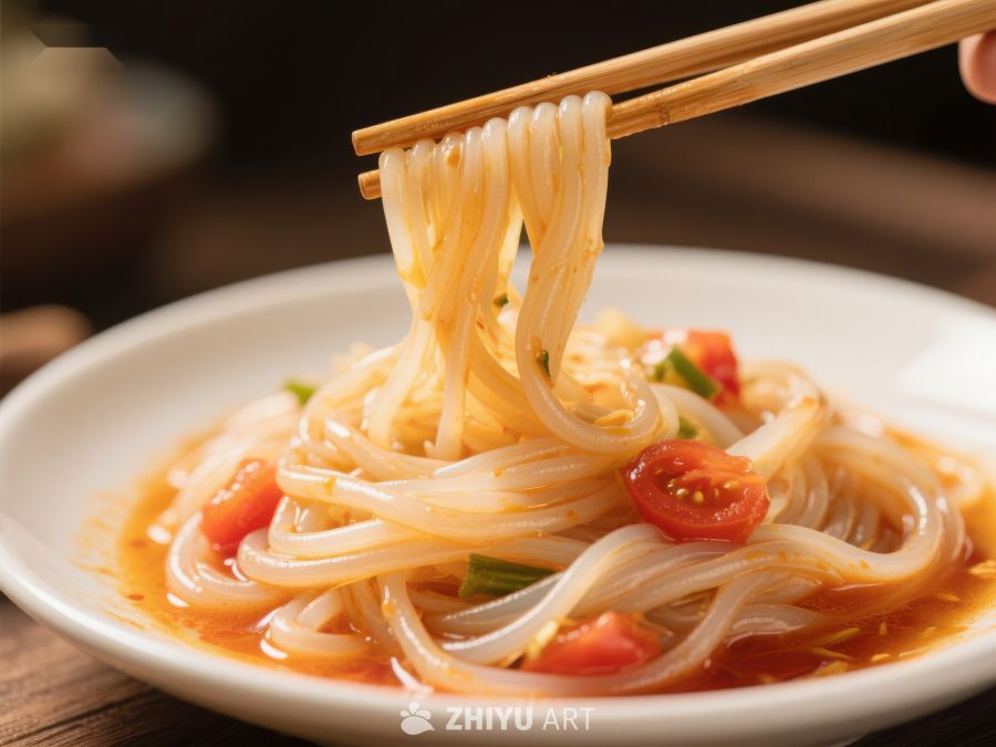 筷子夹起的美味凉粉 667