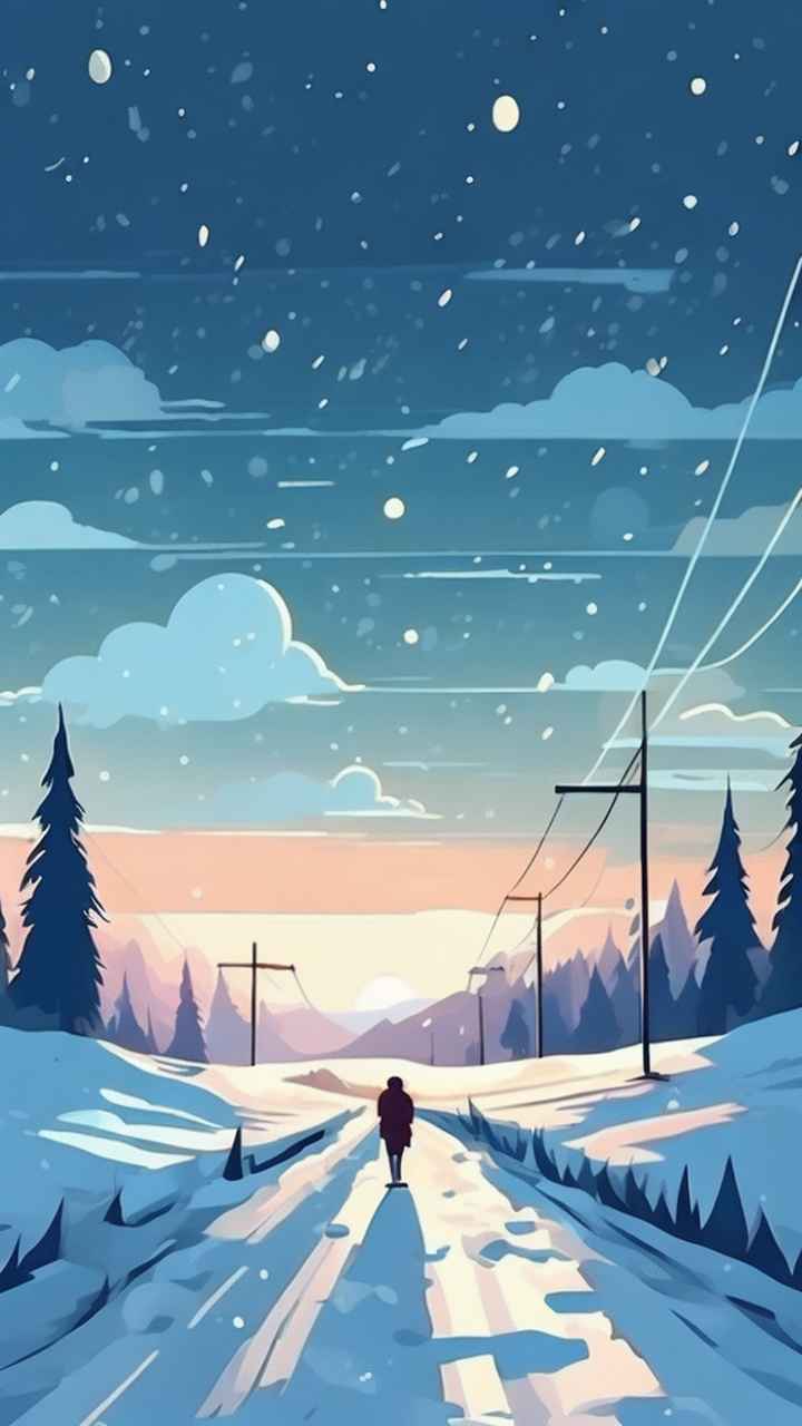 插画冬季背景图 38