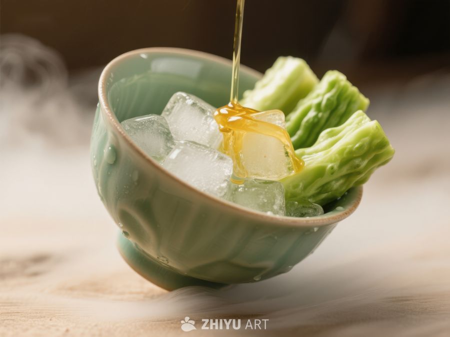 冰块绿茶配青菜 25