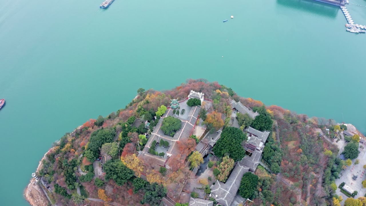 重庆市奉节县瞿塘峡夔门白帝城实拍航拍视频