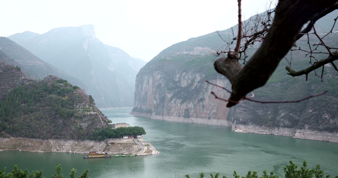 重庆市奉节县瞿塘峡夔门白帝城实拍航拍视频
