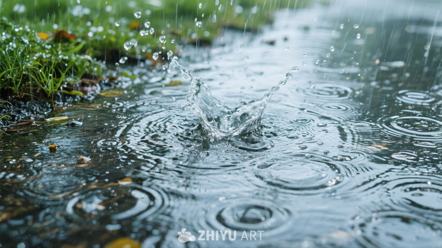 春雨水面涟漪 4
