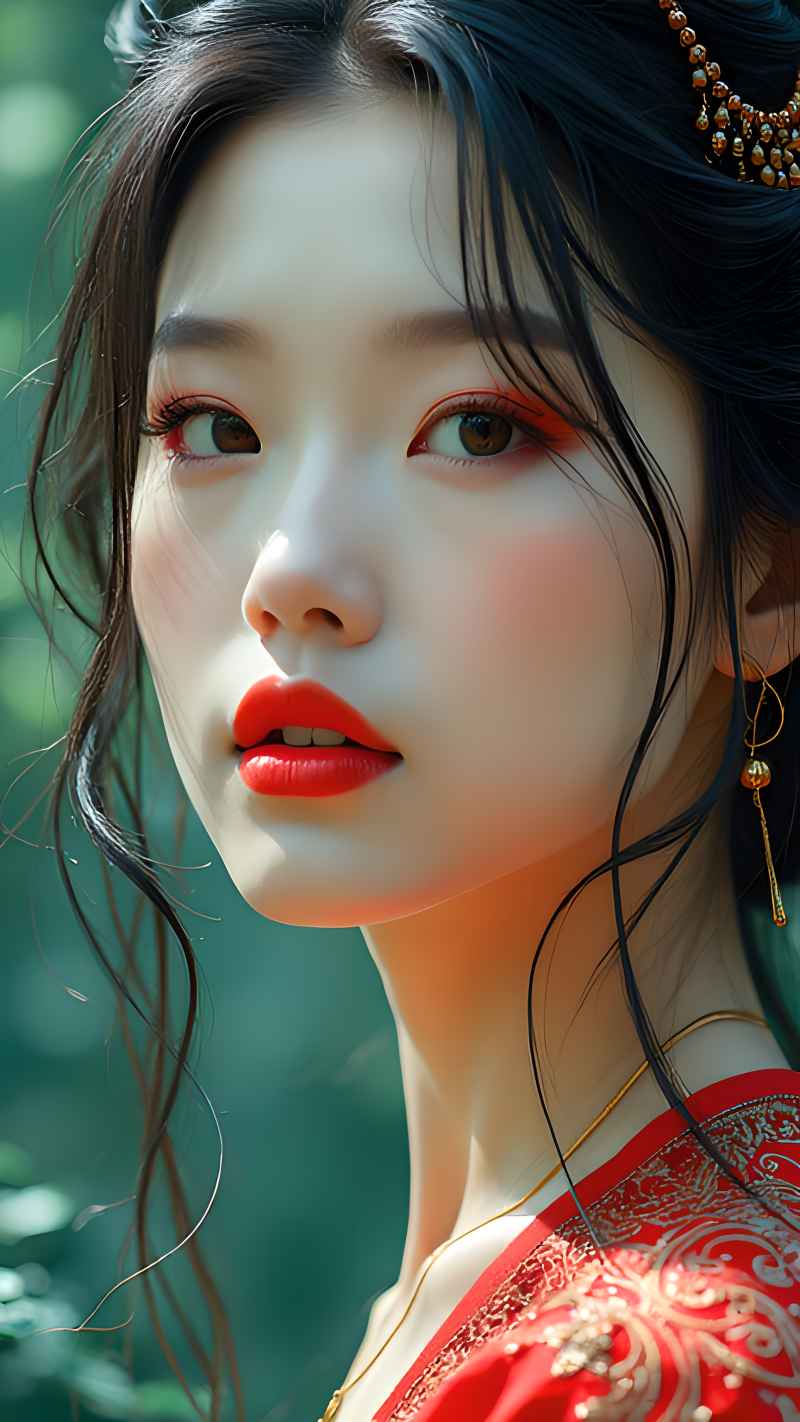 红色女子户外拍摄系列高清艺术视觉 59