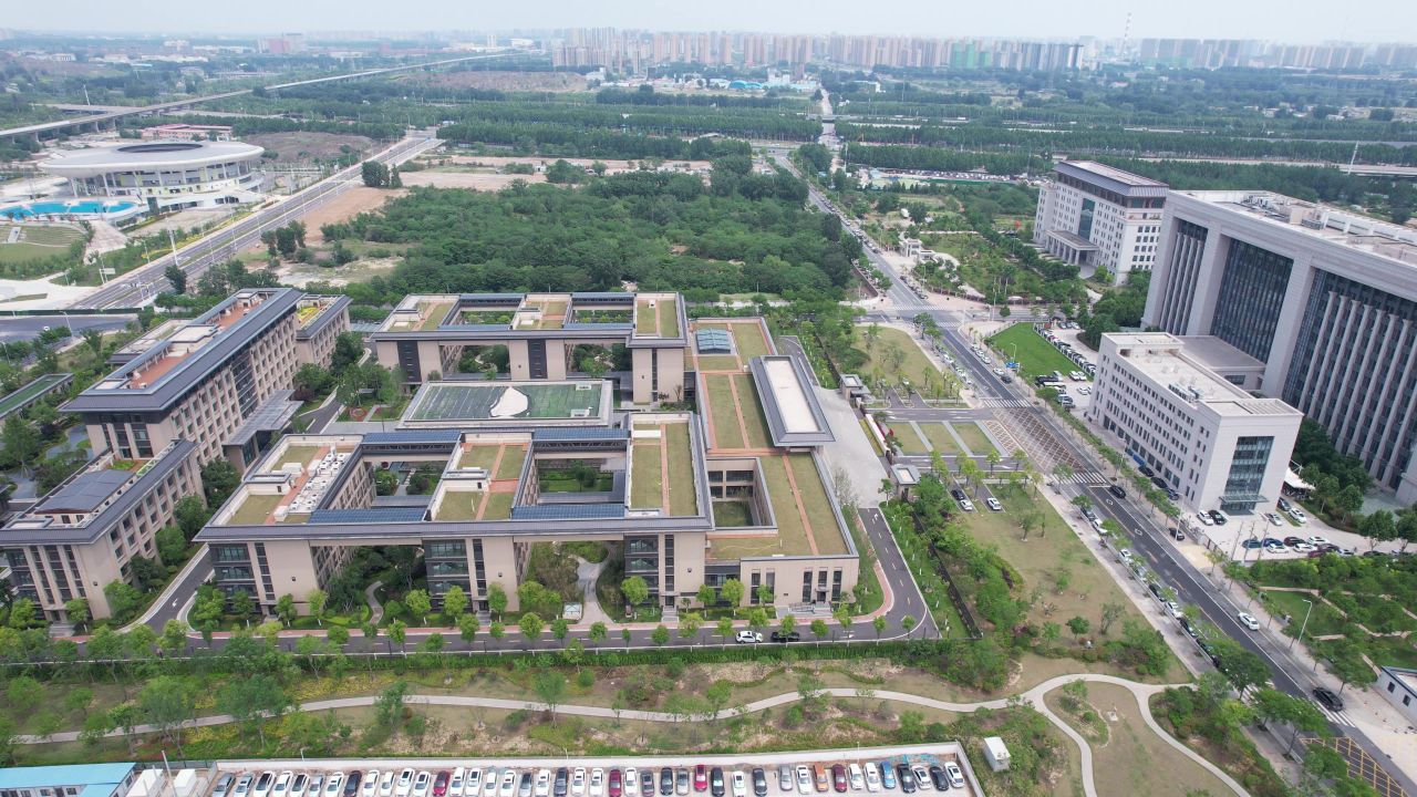河南郑州大学城航拍