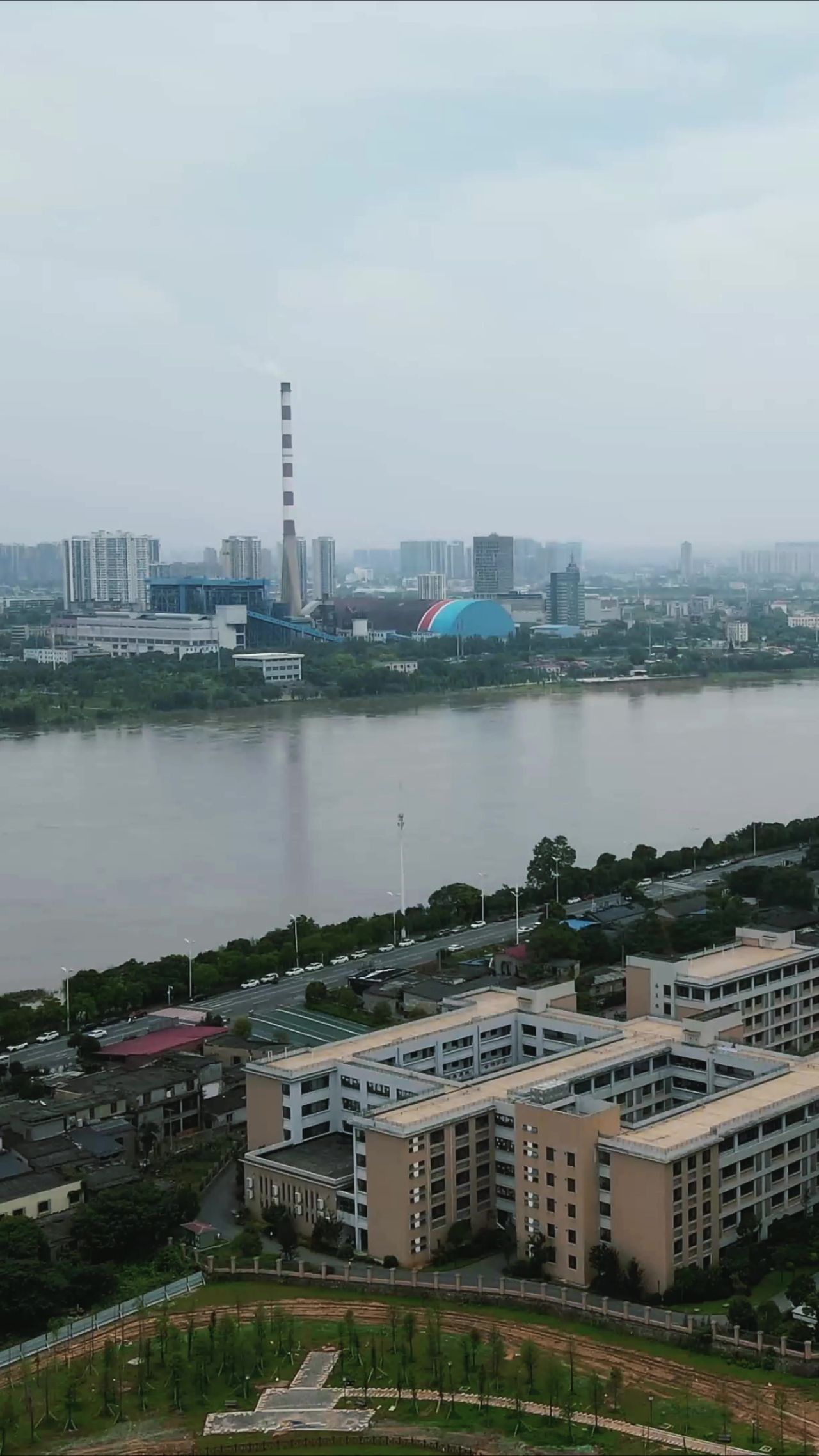 湖南株洲城市建设竖屏航拍
