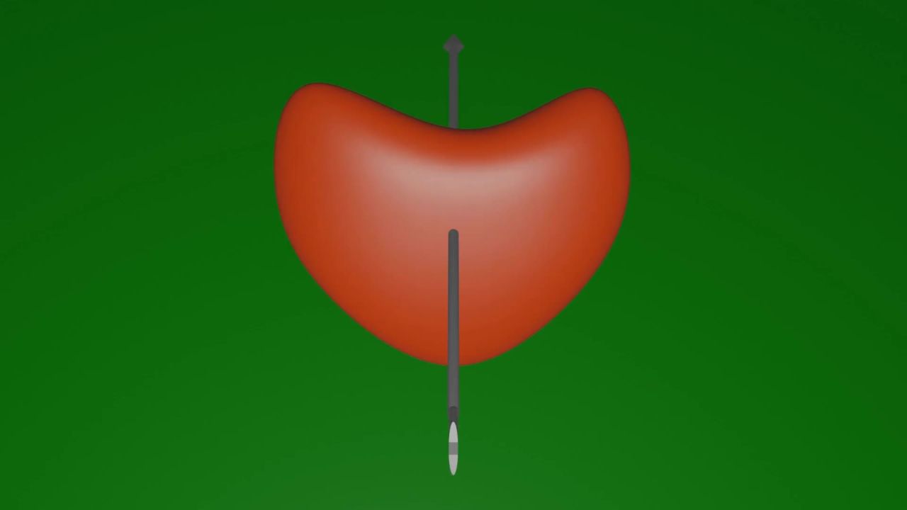 无限循环一箭穿心旋转动画绿屏抠像固定镜头