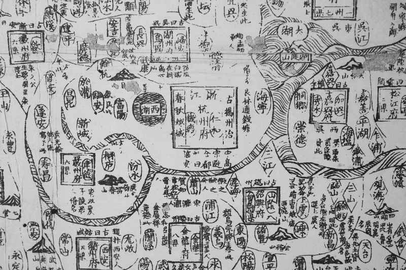 展馆的旧手绘地图