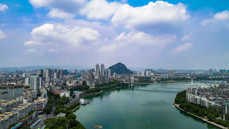 广西柳州城市风光航拍摄影图