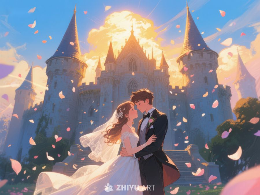 城堡前的浪漫婚礼 11