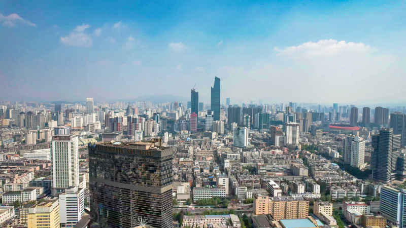 云南昆明城市风光航拍图 