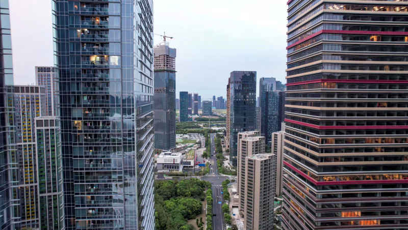 浙江杭州城市风光航拍摄影图 