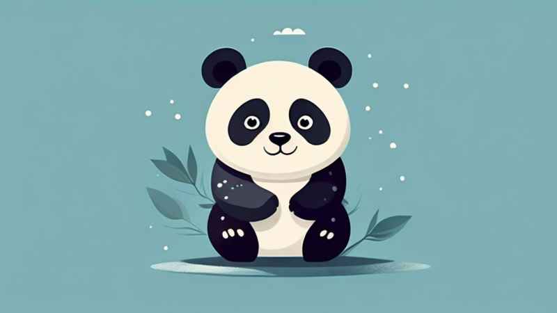 可爱熊猫插画简约风格 69