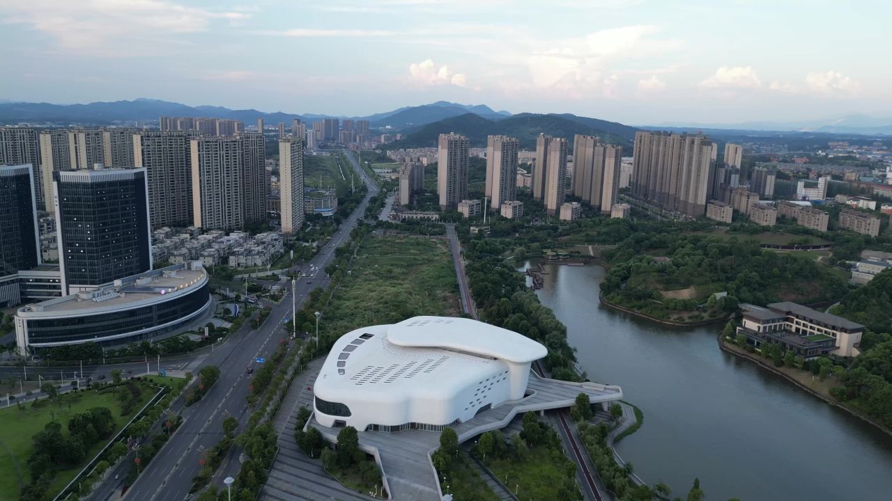 航拍江西萍乡安源大剧院