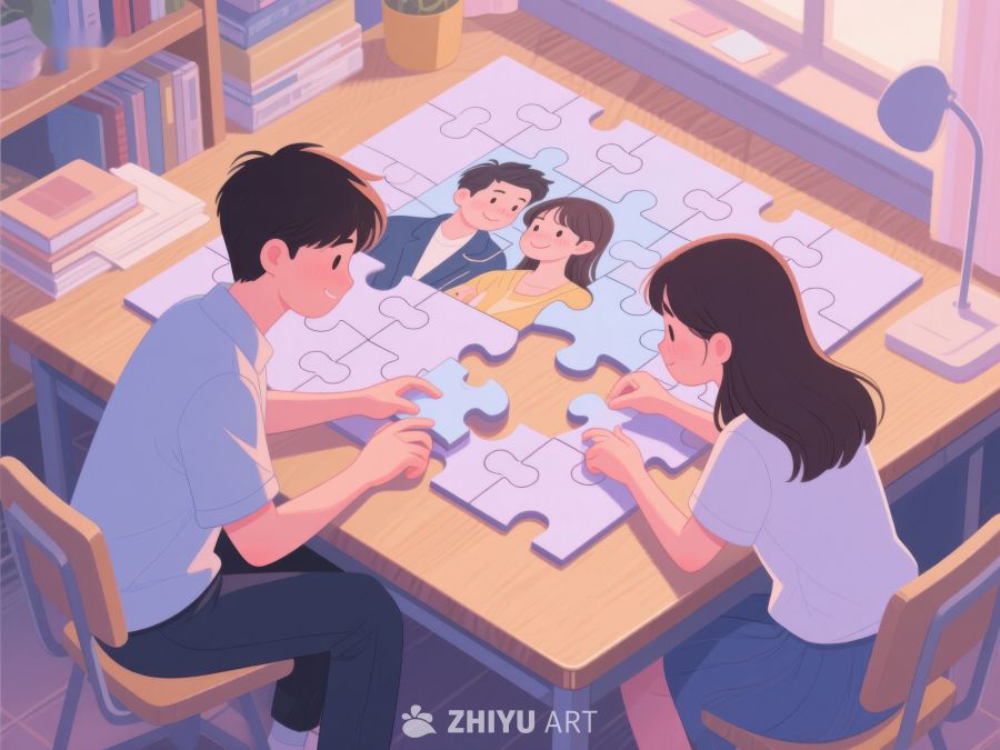 四人合作拼图 665