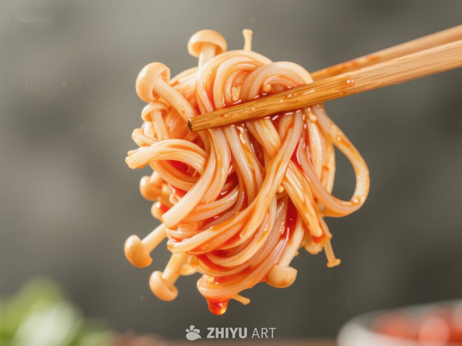 筷子夹起美味面条 698