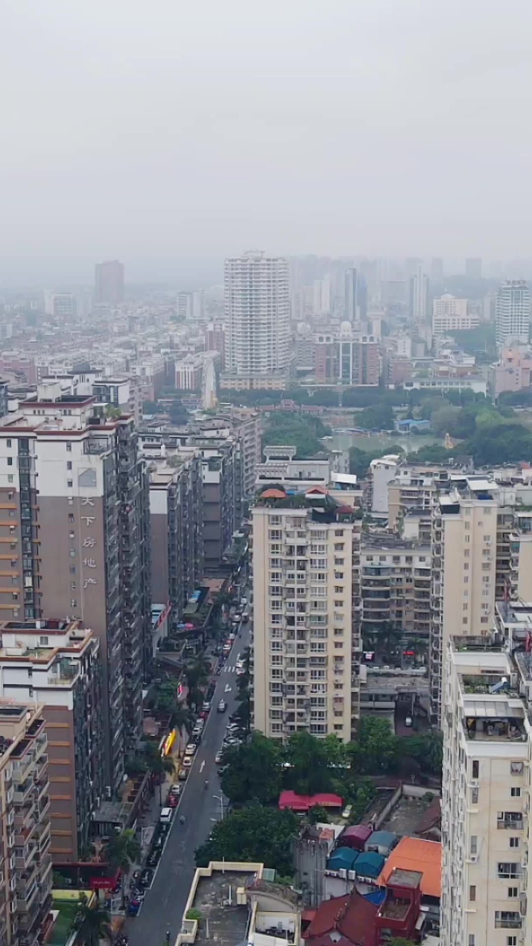 福建漳州城市建设交通竖屏航拍 