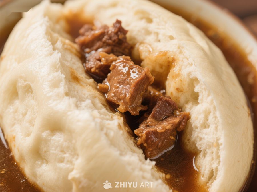 鲜嫩牛肉馅的包子特写 1230