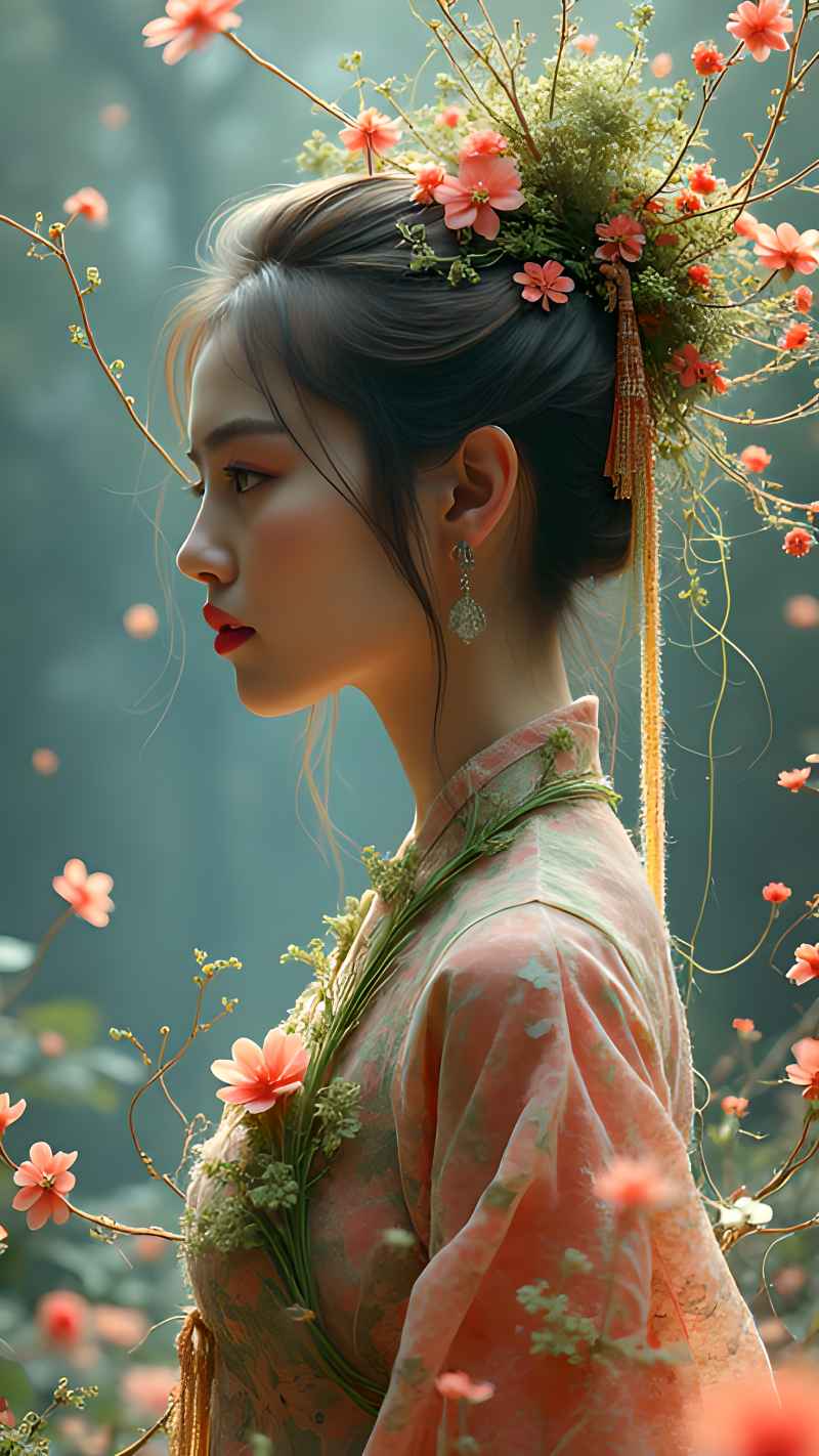 森林系列五颜六色古风艺术美女 100