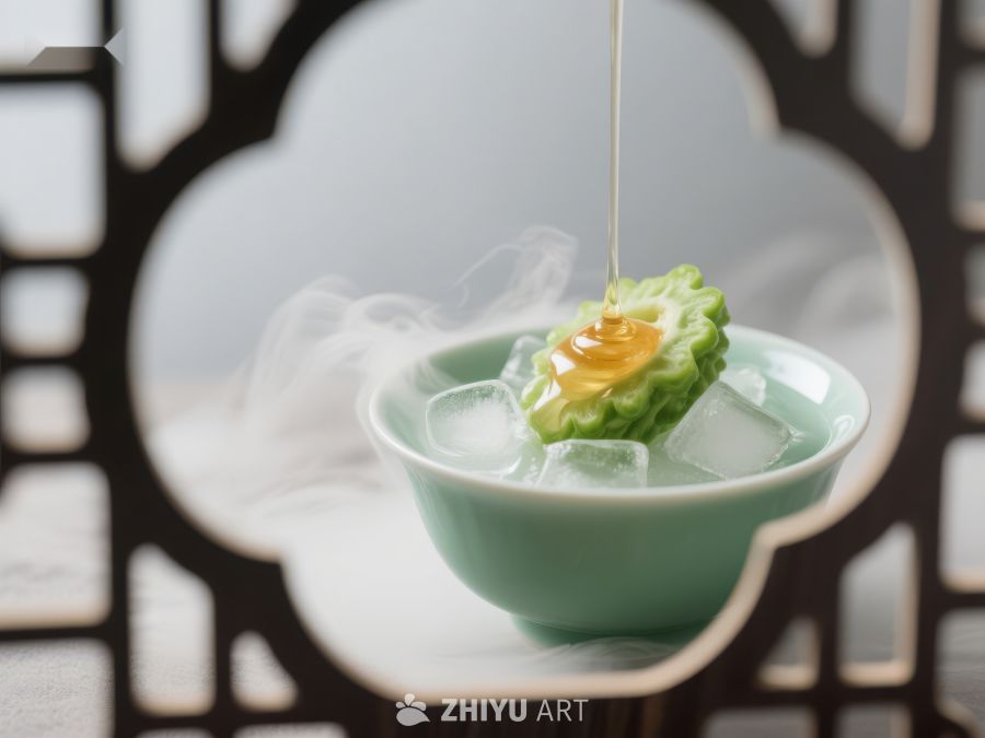 苦瓜冰碗蜂蜜滴落 646