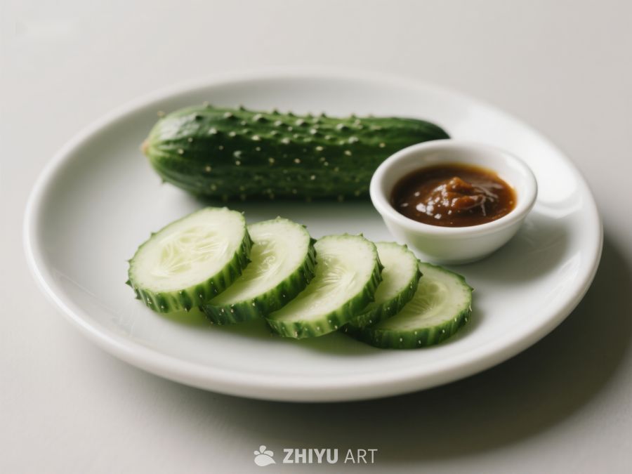 切片黄瓜与酱料盘 297