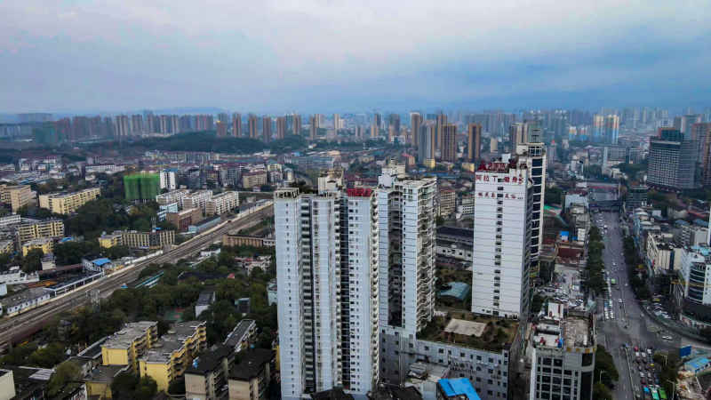 湖南怀化城市风光航拍 
