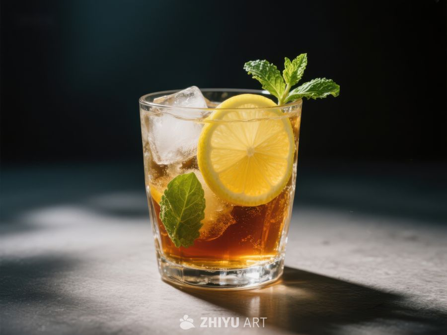 冰镇柠檬茶配薄荷