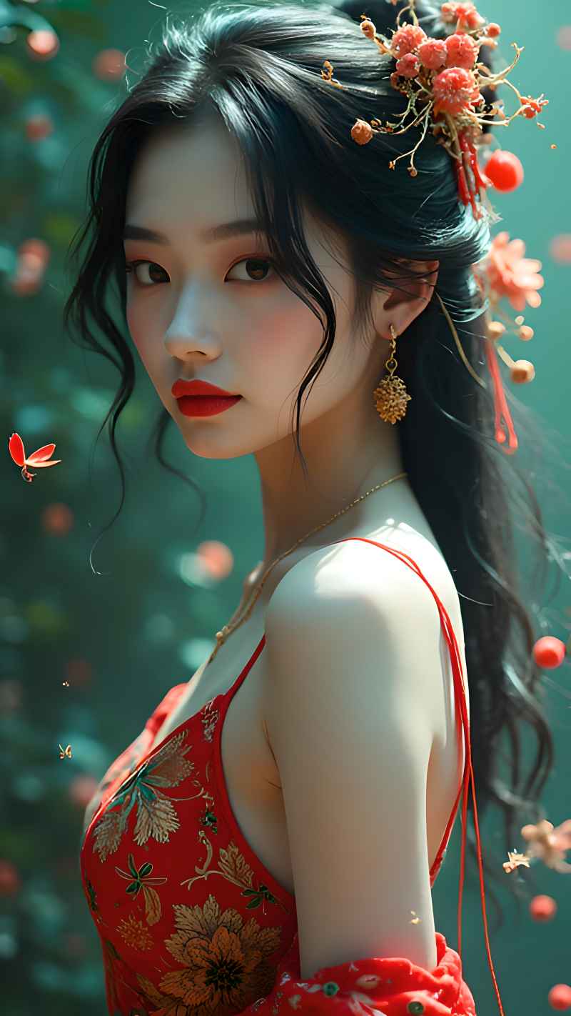 红色女子户外拍摄系列高清艺术视觉 53