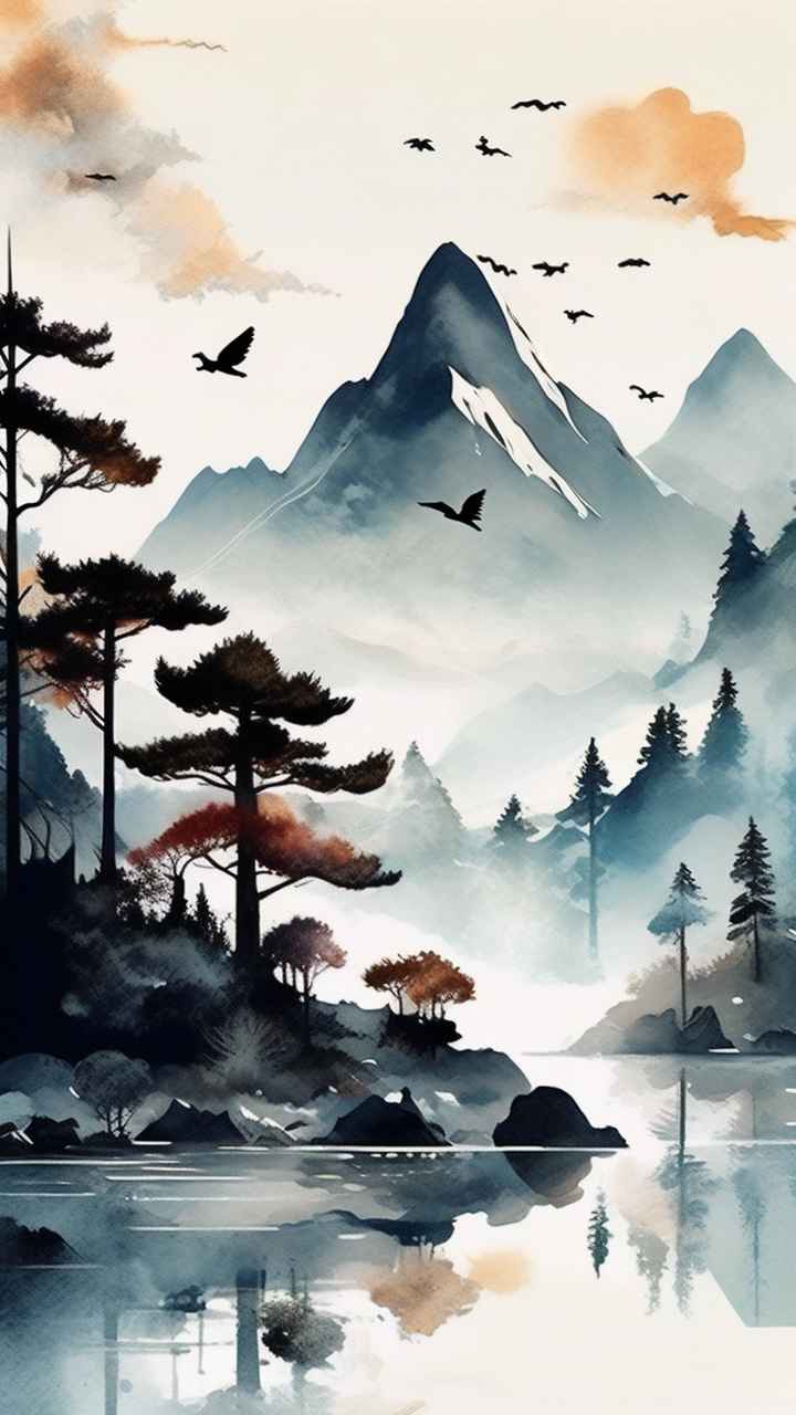山水画国风背景 29