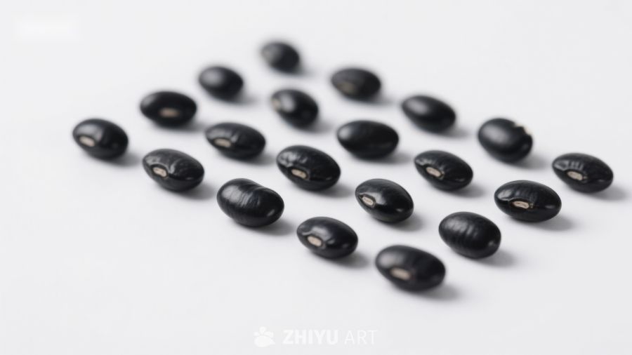 黑色豆粒整齐排列