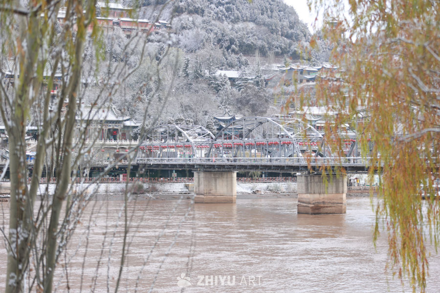 雪后兰州中山桥银装素裹景美如画 5