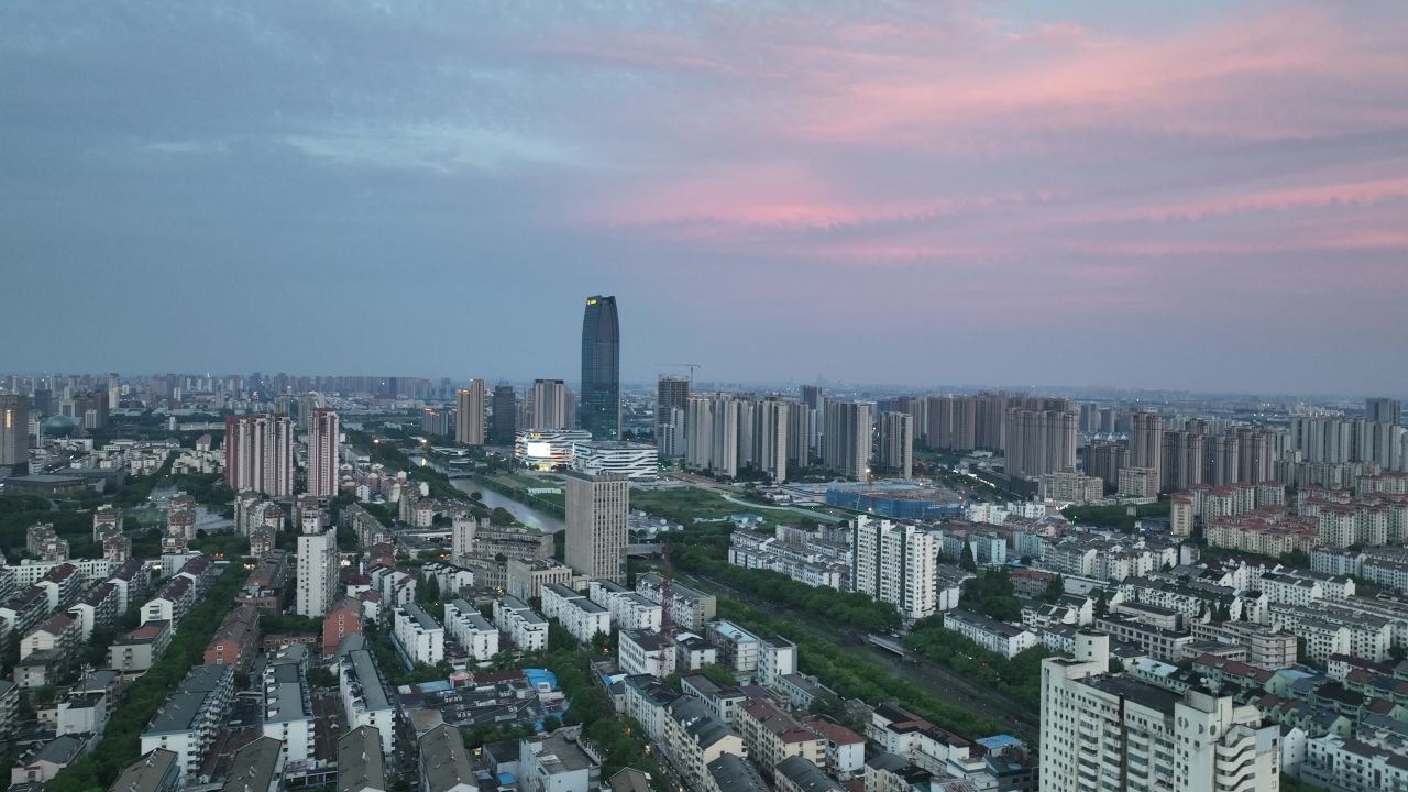 4K航拍昆山城市夜景风光 8