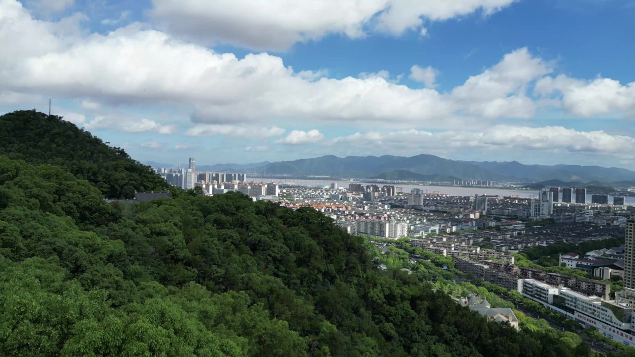航拍台州白云飞瀑公园