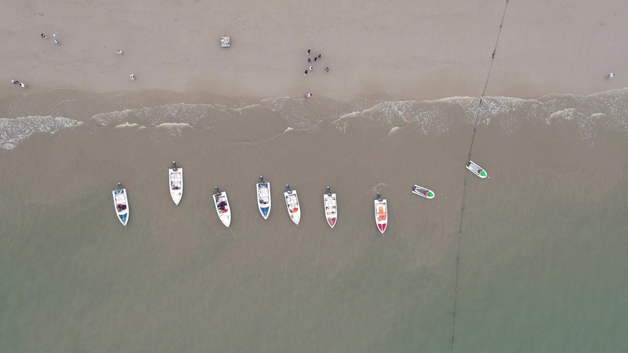 大海海洋沙滩广西北海银滩航拍