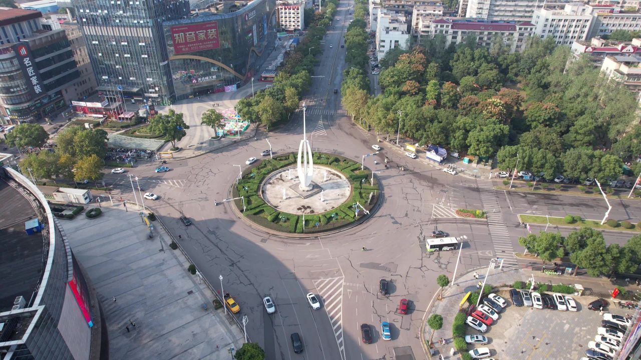 湖南湘潭城市风光城市建设航拍