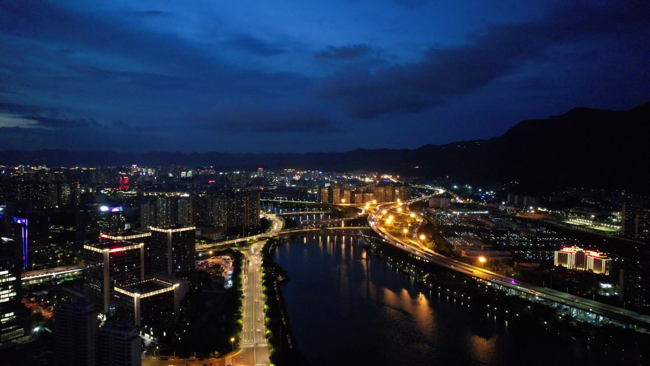航拍福建福州城市风光