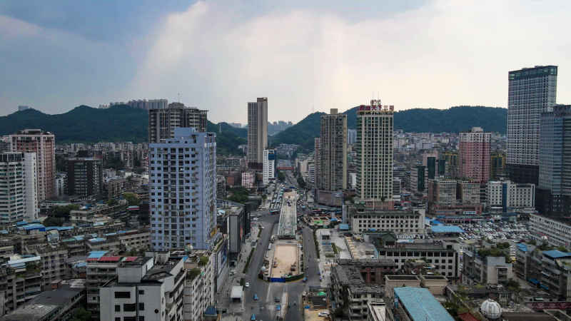 贵州贵阳城市建设航拍摄影图