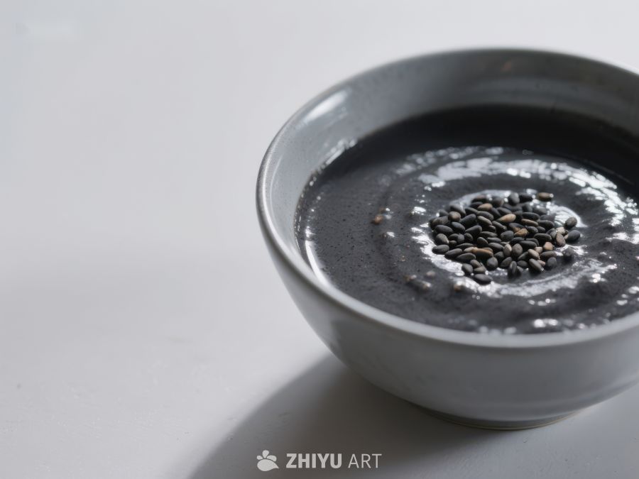 黑芝麻酱碗特写 315