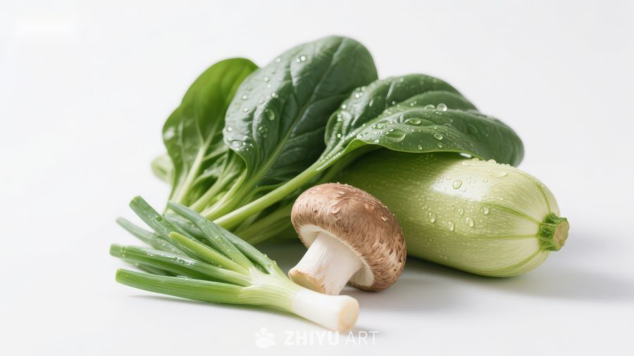 新鲜蔬菜与菌类组合