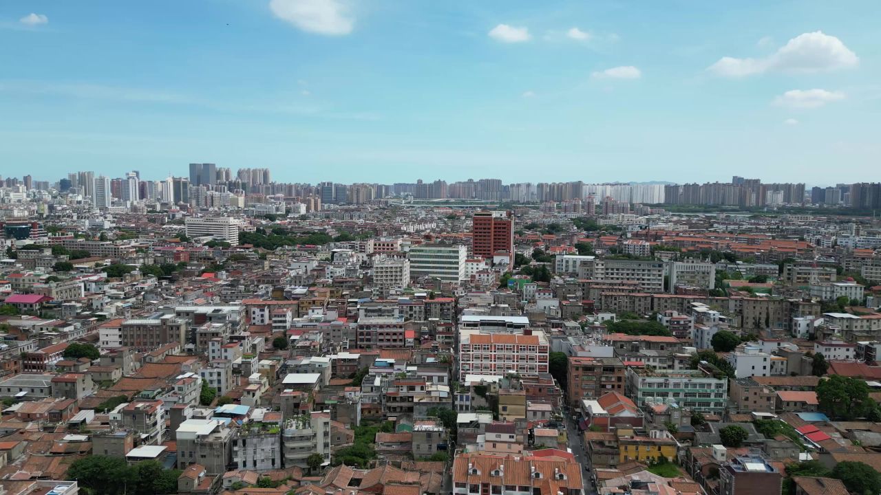 航拍福建泉州古城历史街区