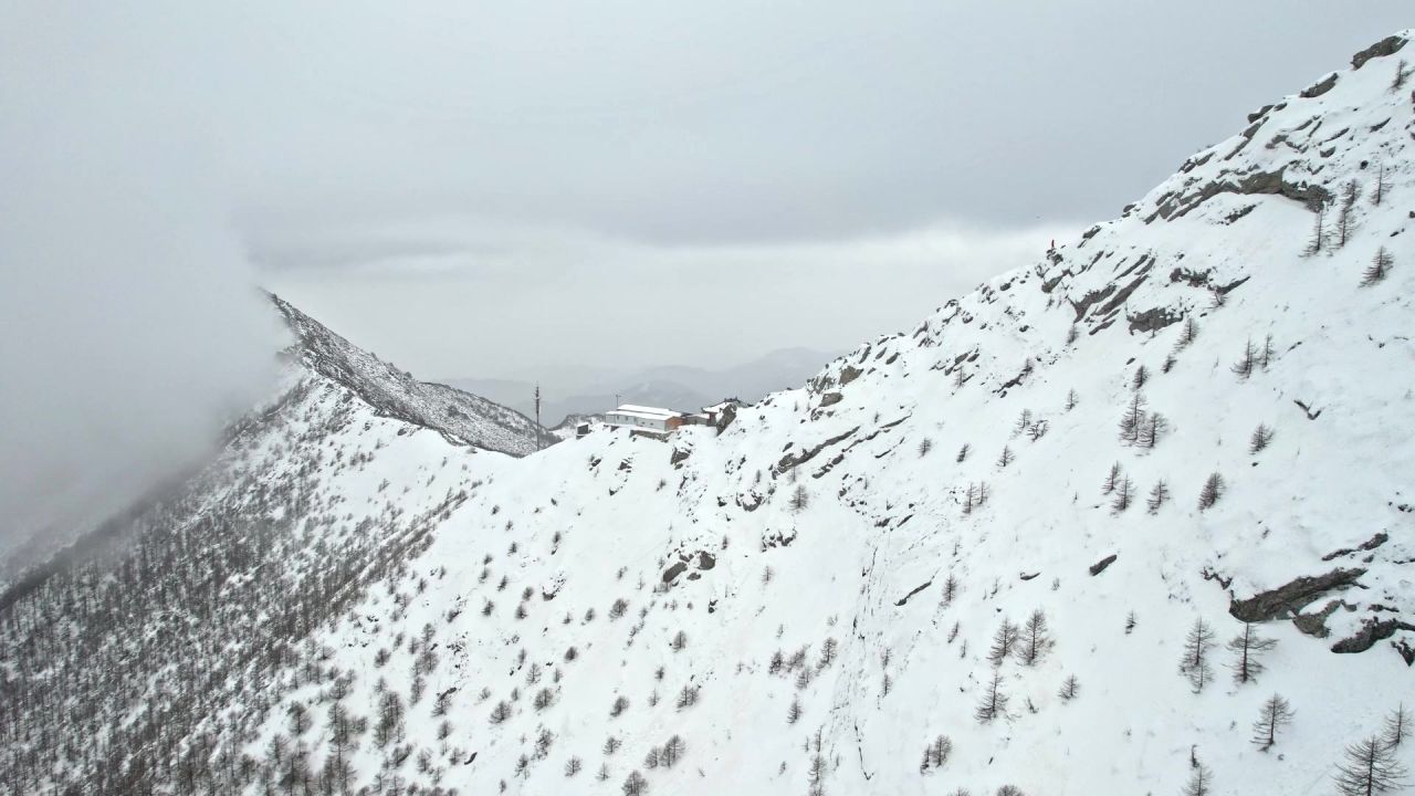 太白山云海雪景航拍