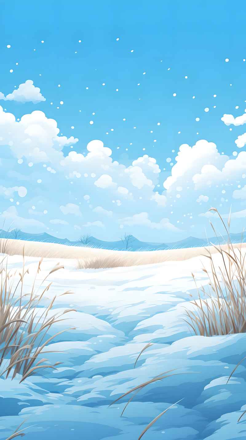 冬季唯美雪景创业插画 108