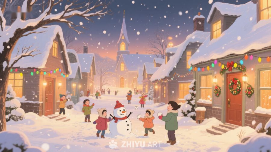 冬日雪景中的欢乐时光 8