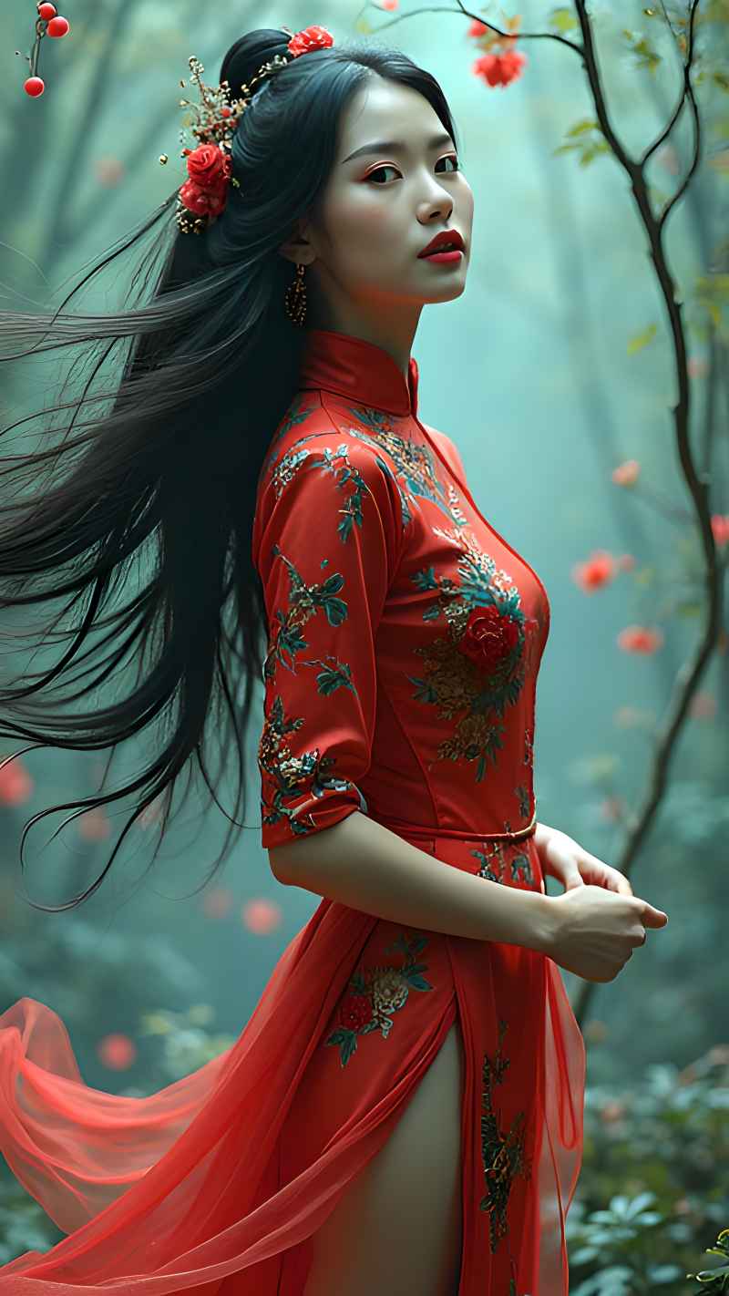 红色女子户外拍摄系列高清艺术视觉 75