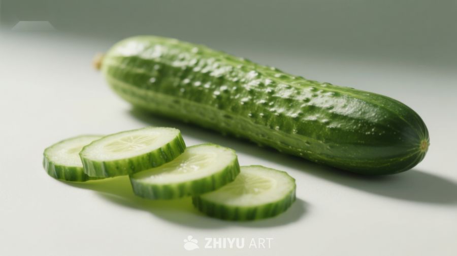 新鲜黄瓜与切片展示