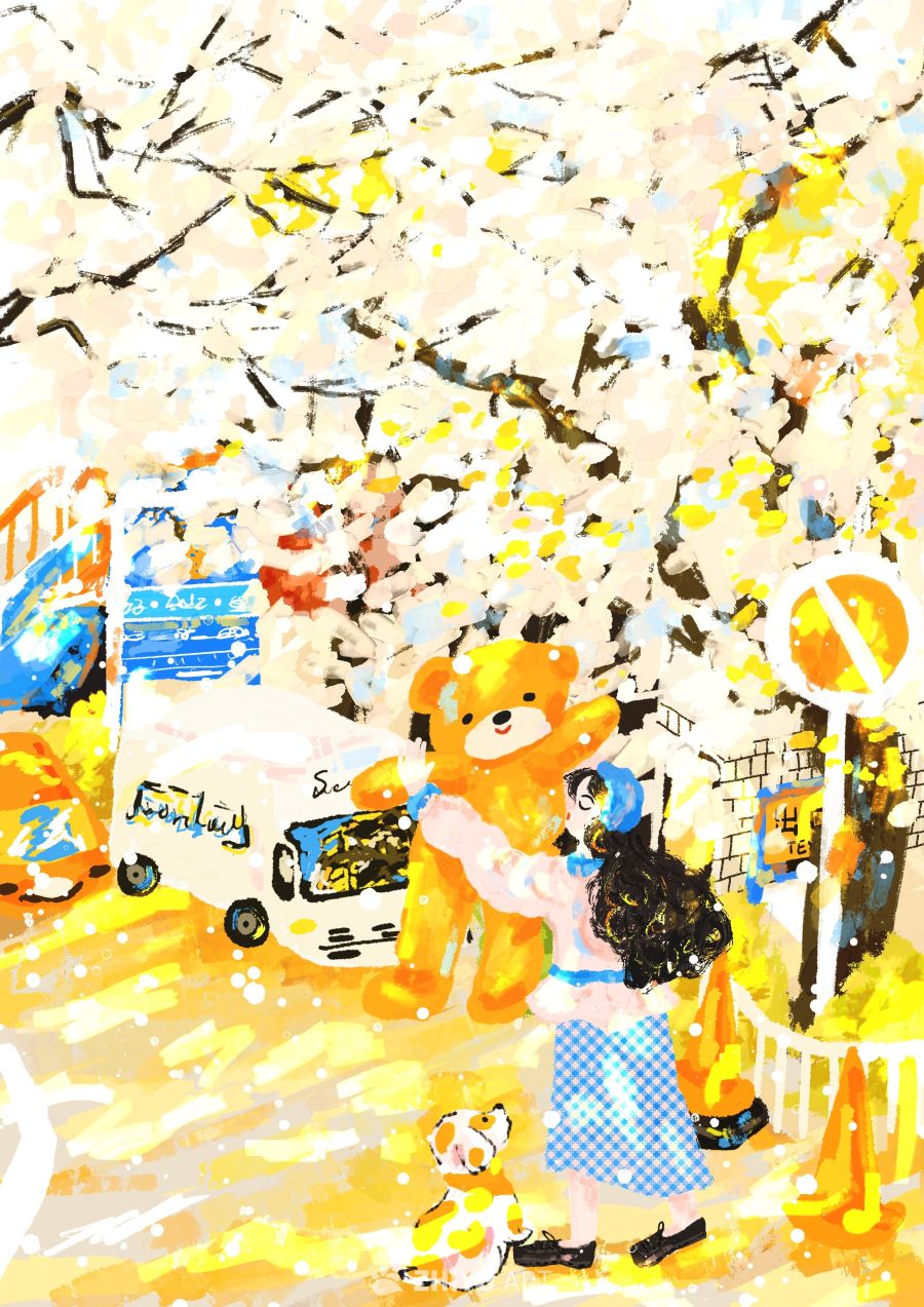 原创治愈插画作品素材四季节气节日自然 110
