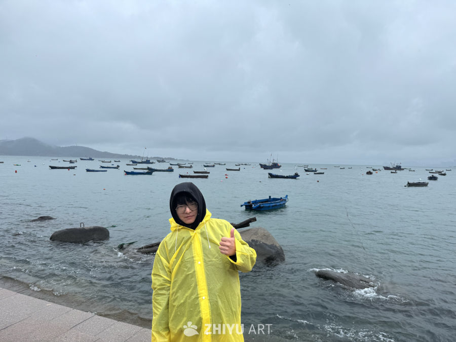 雨中海边的赞许