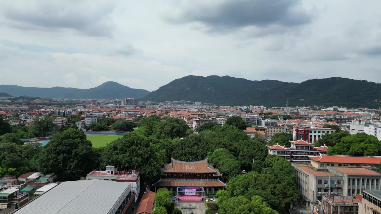 航拍福建泉州古城历史街区