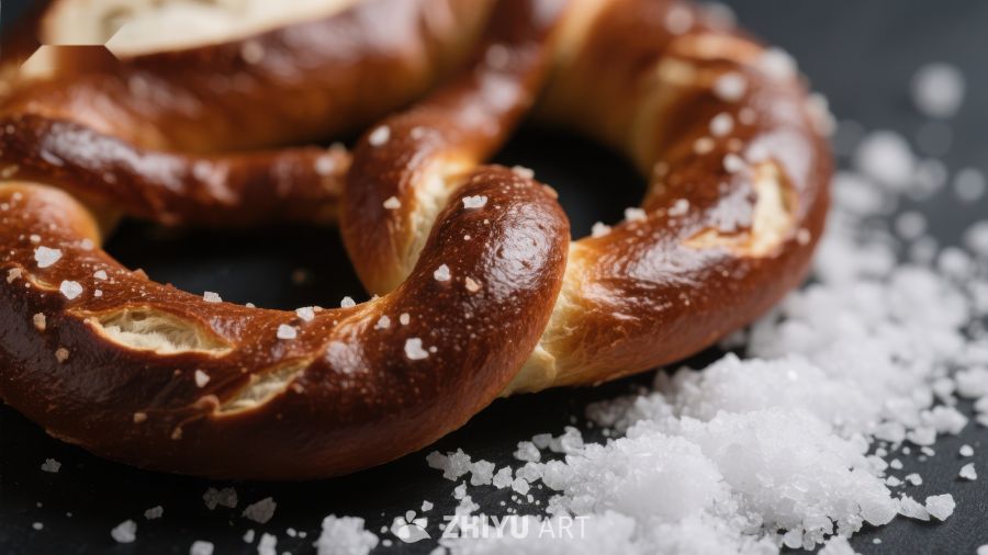 酥脆椒盐软 Pretzel 特写