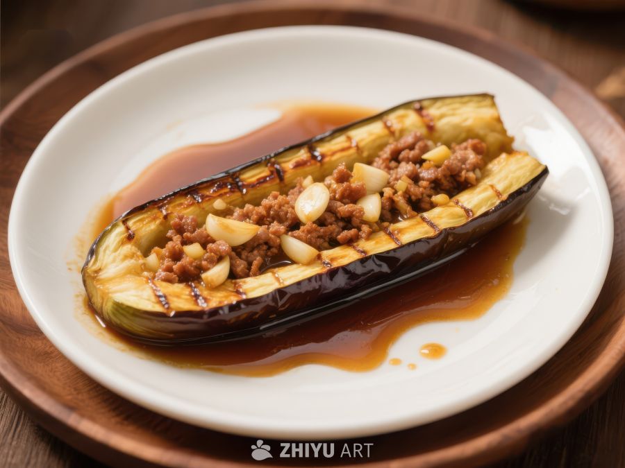 蒜香肉末烤茄子 955