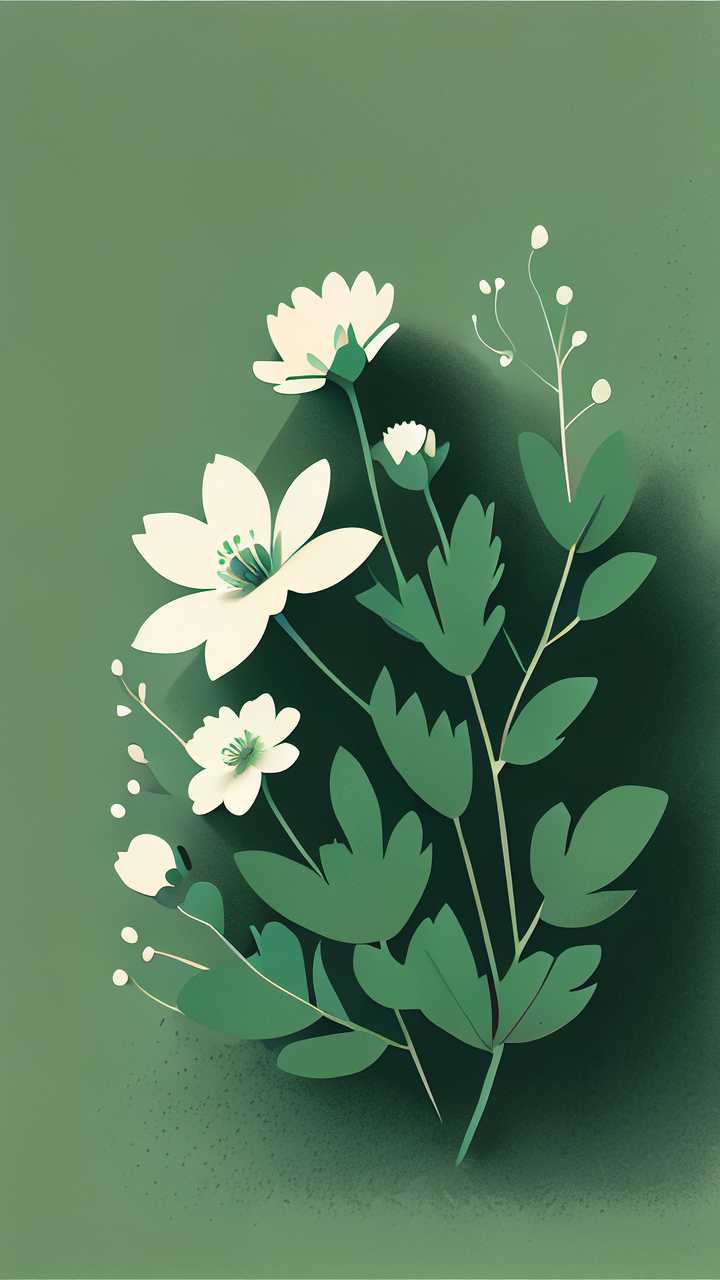 绿色小花花插画